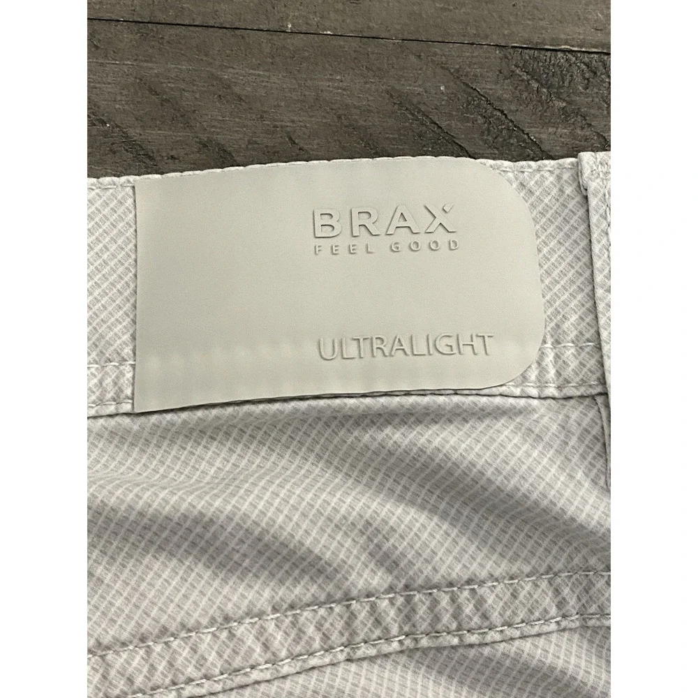 Brax Cooper Fancy Regulart Fit Pants Mens 34 x 32 Gray Lightweight Chino Pockets